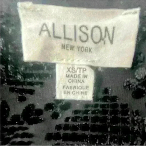 ALLISON NEW YORK- Burnout Velvet Ruffle Dress In Black Size XS EUC! - Picture 10 of 10